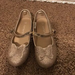 Kids butterfly gold sparkle dress shoes